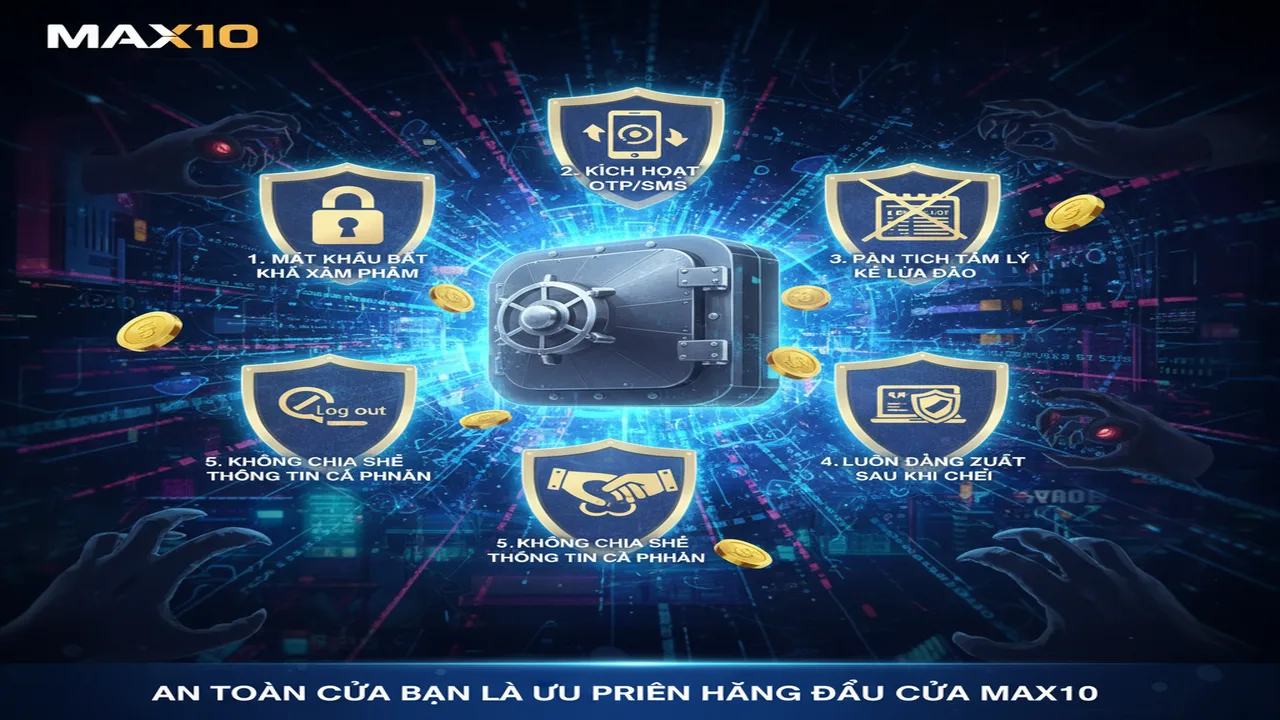 Mẹo bảo mật tài khoản game bài tuyệt đối Max10
