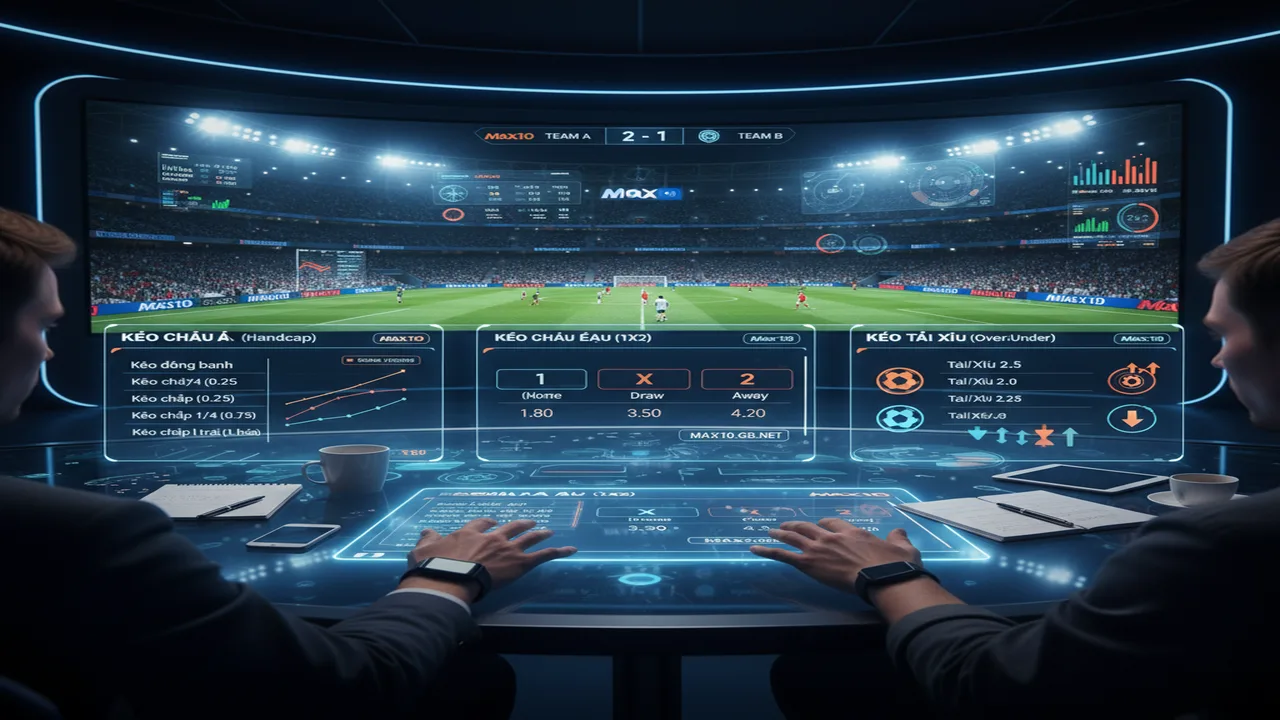 Cách đọc kèo bóng đá Châu Á, Châu Âu, Tài Xỉu Max10