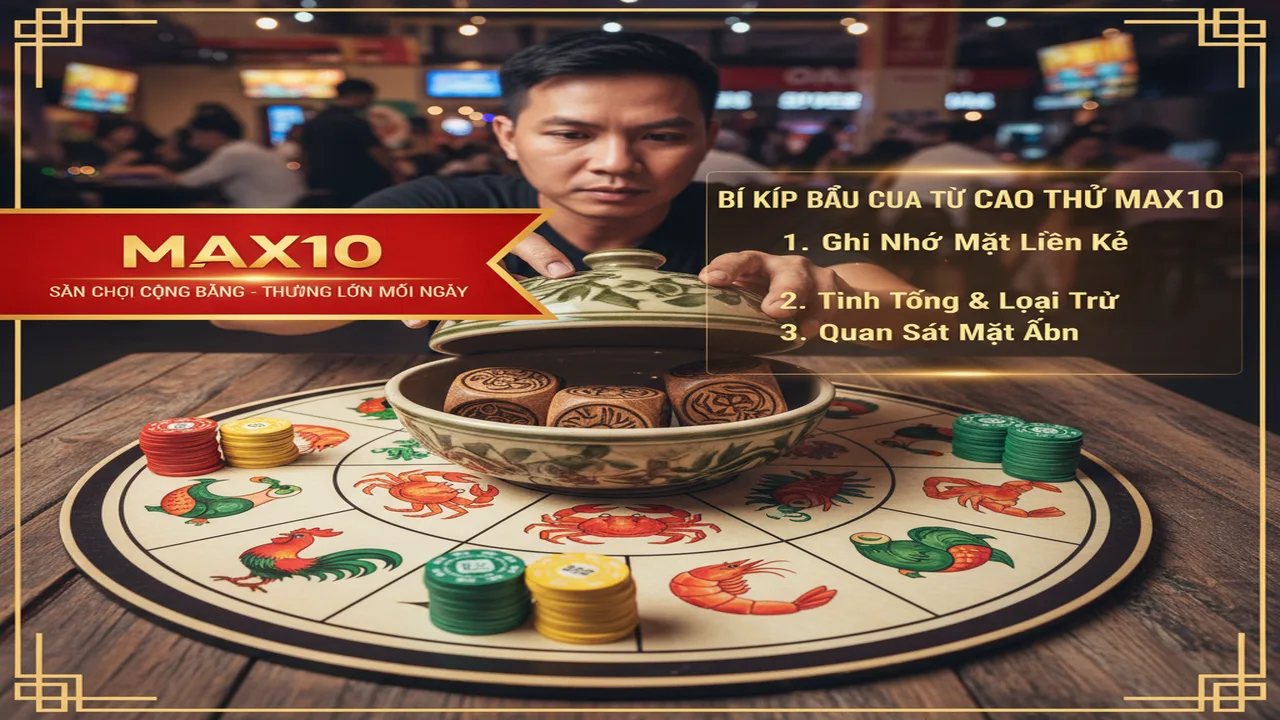 Mẹo đoán Bầu Cua qua các mặt xúc xắc cực hay Max10