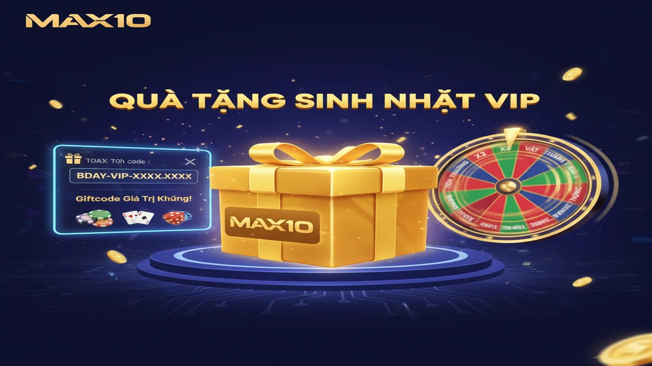 Quà tặng sinh nhật thành viên VIP cực hấp dẫn Max10